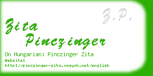 zita pinczinger business card